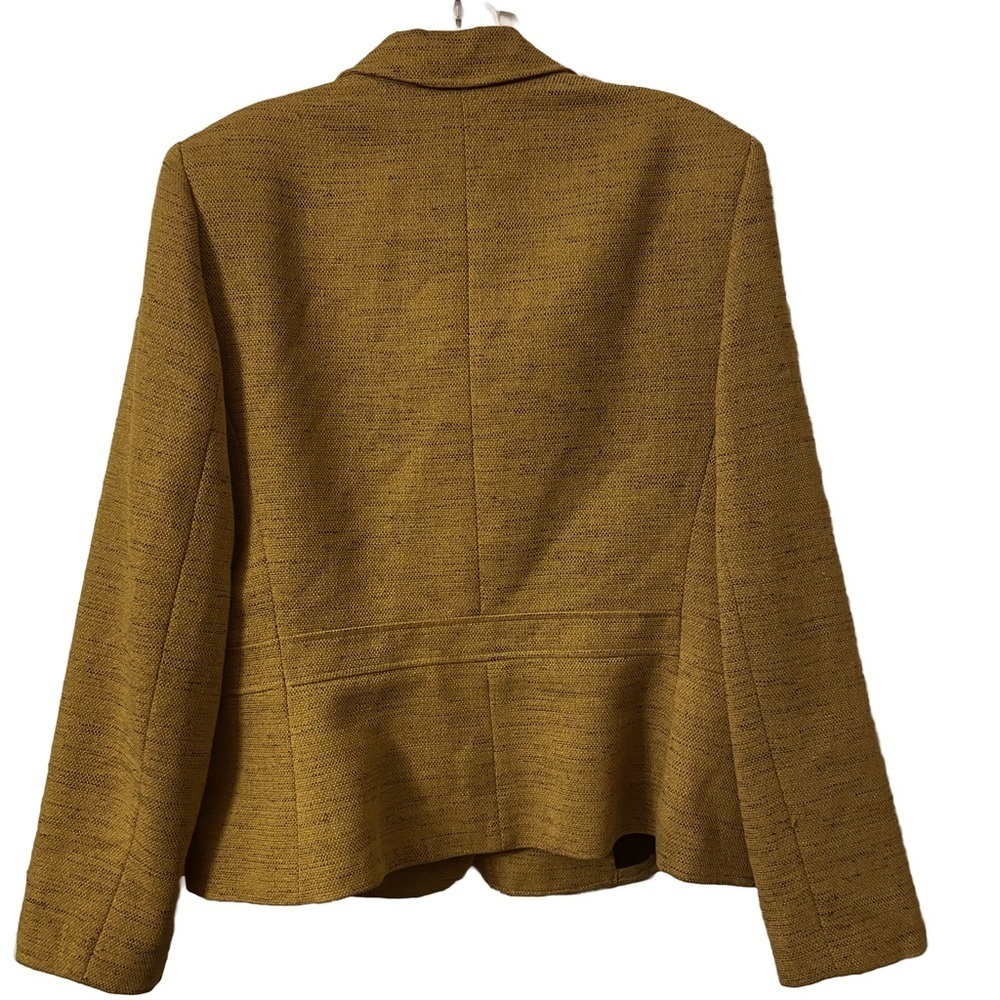 Le Suit Gold Mustard Notched Collar Button Closure Long Sleeves Blazer - Picture 2 of 6
